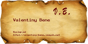Valentiny Bene névjegykártya